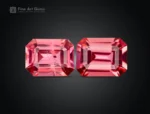 1.40 carat emerald cut pink vayrynenite pair from Pakistan