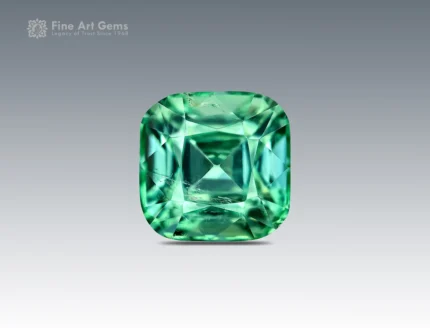 Blue-green cushion-cut tourmaline from Afghanistan