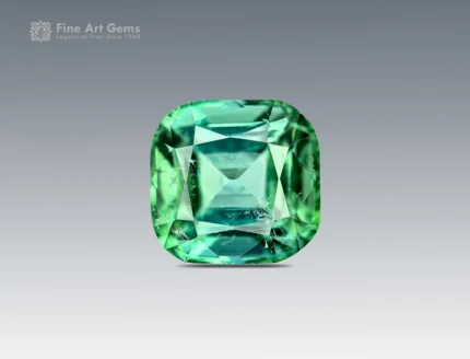 Blue-green cushion-cut tourmaline from Afghanistan