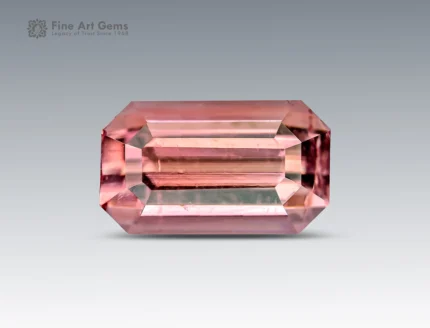 1.65 carat emerald cut pink tourmaline gemstone from Afghanistan