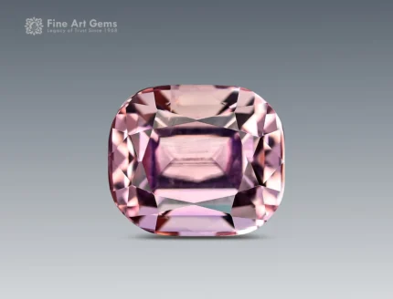 1.70 carat cushion cut pink tourmaline gemstone from Afghanistan