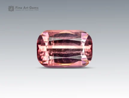 1.80 carat cushion cut pink tourmaline gemstone from Afghanistan