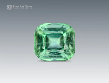 Cushion-cut green tourmaline gemstone from Afghanistan, 1.90 carats, untreated