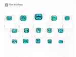 113.7 carat lot of 15 cushion cut tourmalines in blue indicolite to green colors from Afghanistan