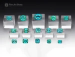 113.7 carat lot of 15 cushion cut tourmalines in blue indicolite to green colors from Afghanistan