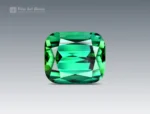 Cushion cut blue-green tourmaline from Afghanistan with loupe clean clarity