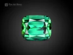 Cushion cut blue-green tourmaline from Afghanistan with loupe clean clarity