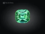 Natural 2.10 carat cushion cut green tourmaline from Afghanistan with vibrant green color and excellent brilliance.