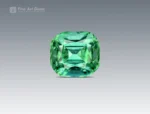 Natural 2.10 carat cushion cut green tourmaline from Afghanistan with vibrant green color and excellent brilliance.