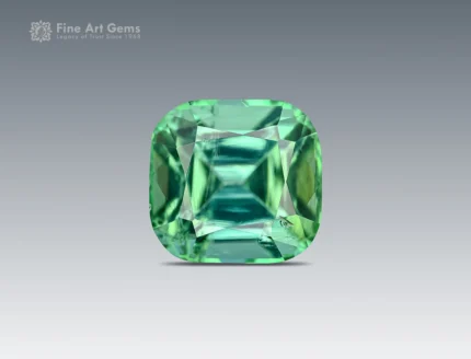 Cushion-cut blue-green tourmaline gemstone from Afghanistan, 2.20 carats, untreated