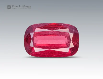 2.25 carat cushion cut pinkish red Rhodolite Garnet from Africa