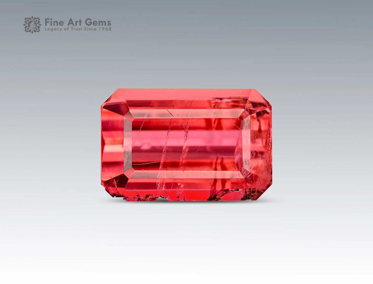 2.60 carat emerald cut vayrynenite - Pakistan (2) 2.60 carat emerald cut red vayrynenite gemstone from Pakistan