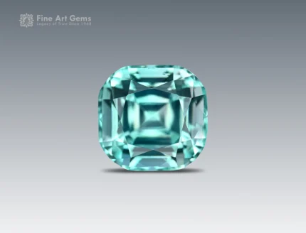 2.70 carat cushion cut seafoam green tourmaline from Afghanistan