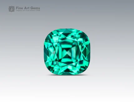 23.70 carat cushion cut lagoon tourmaline gemstone from Afghanistan