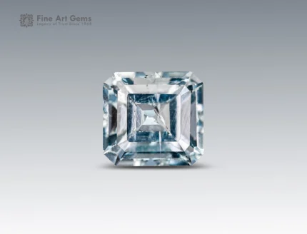 3.25 carat Asscher-cut pale blue aquamarine gemstone from Pakistan