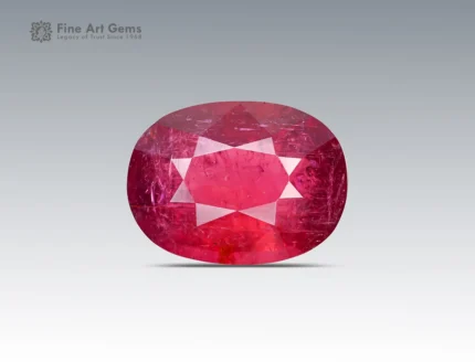 3.45 carat oval cut pinkish red Rubellite Tourmaline from Afghanistan