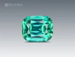 Cushion-cut lagoon tourmaline from Afghanistan with vivid blue-green color