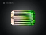 Emerald cut watermelon tourmaline from Afghanistan with pink and green color zoning