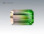 Emerald cut watermelon tourmaline from Afghanistan with pink and green color zoning