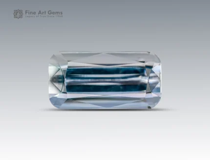 8.75 carat cushion cut Aquamarine gemstone from Pakistan with a colorless appearance